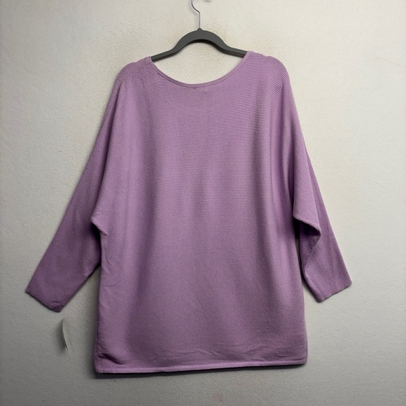 NWT INC Sweater Knit Lilac Moon Purple 1x boat neck ribbed - Picture 2 of 8